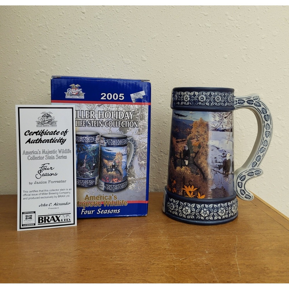 2005 Miller‎ Holiday Wildlife Stein Forrester Four Seasons Box Authenticity Card
